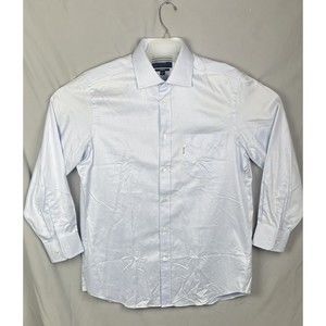 Faconnable Shirt Mens Large Button Up Blue Pocket Casual 41/16 R
